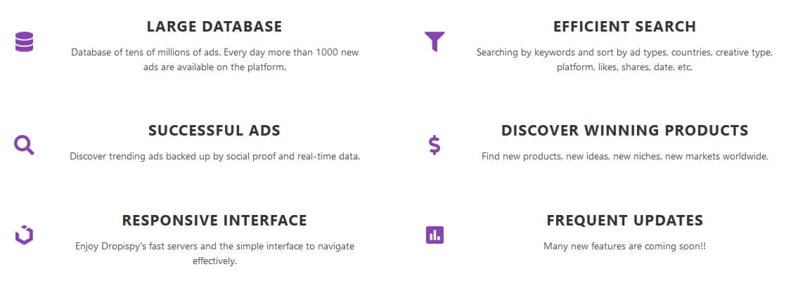 Dropispy Features
