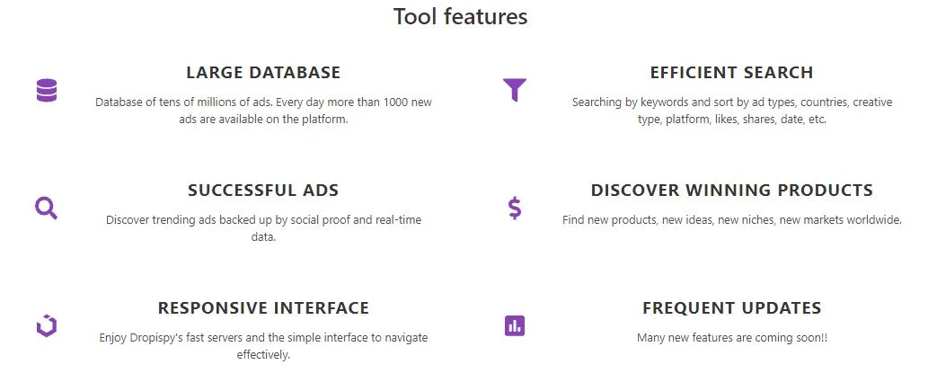 Dropispy Features