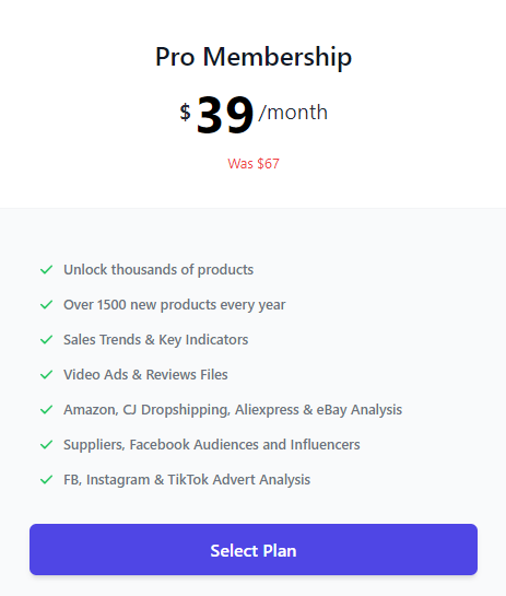 Dropship Spy Monthly Pro Plan