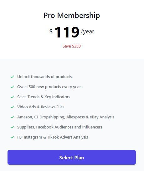 Dropship Spy Yearly Pro Plan