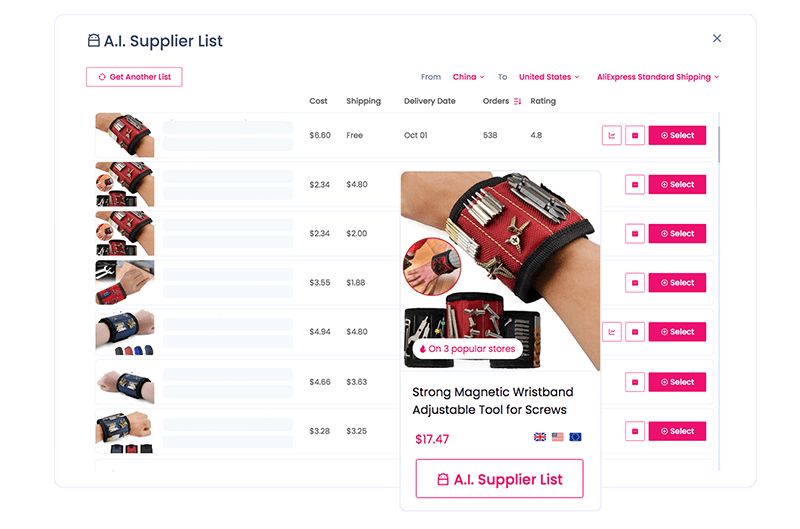 Extensive Supplier Database