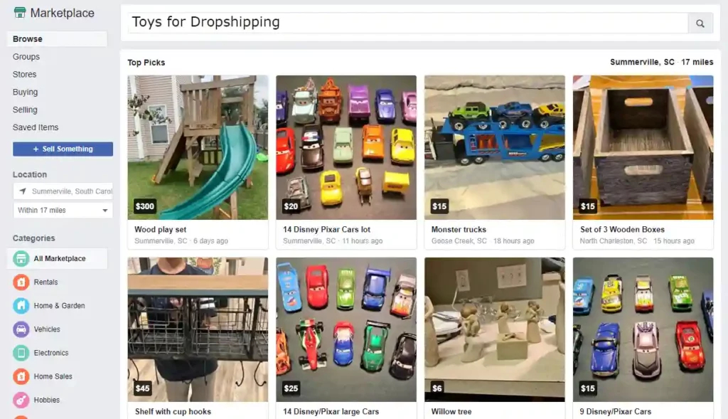 Dropshipping on Facebook Marketplace