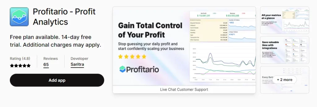 Profitario Shopify App