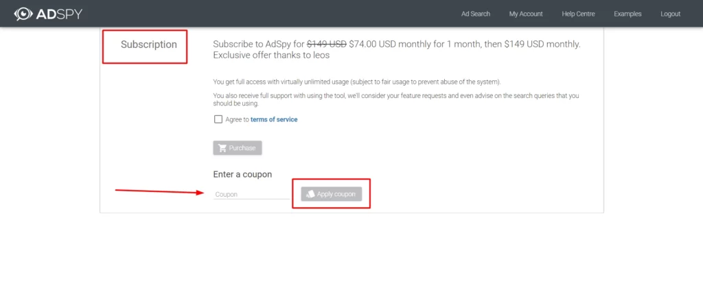 AdSpy Free Trial Coupon