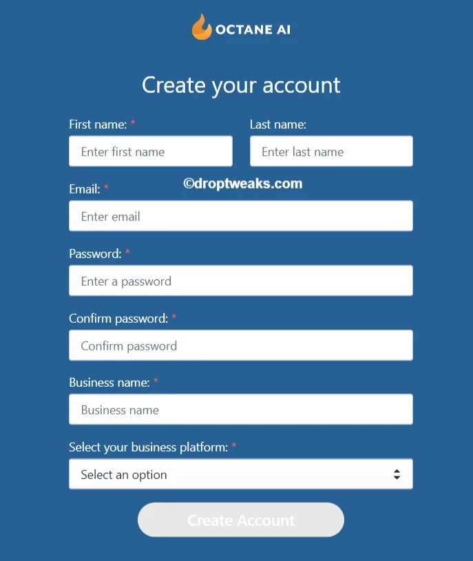 Sign-up for Octane AI free trial