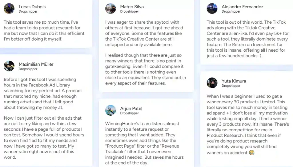 WinningHunter Customer Reviews