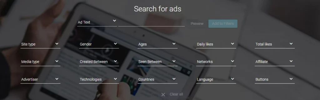 AdSpy Search Feature