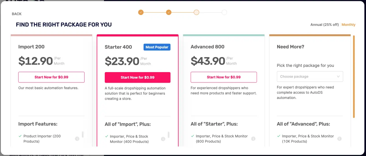 AutoDS Pricing Plans