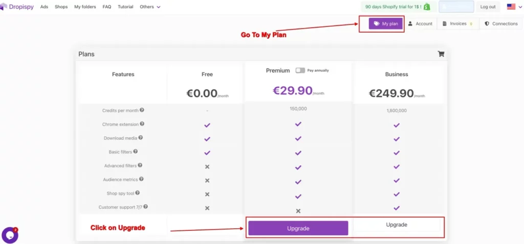 Choose a Dropispy Pricing Plan