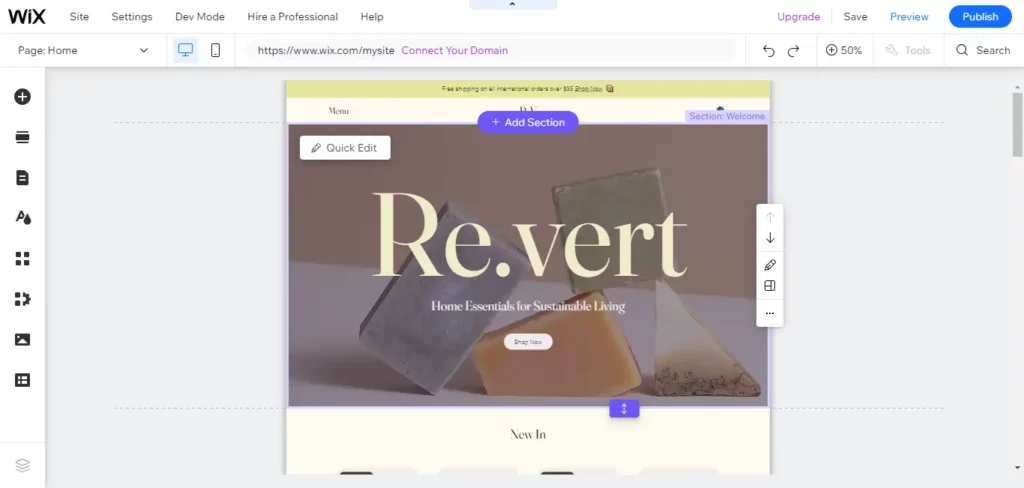 Customization by Wix Editor