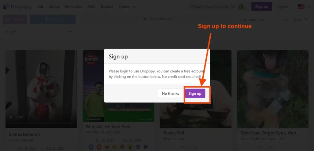 Dropispy Free account