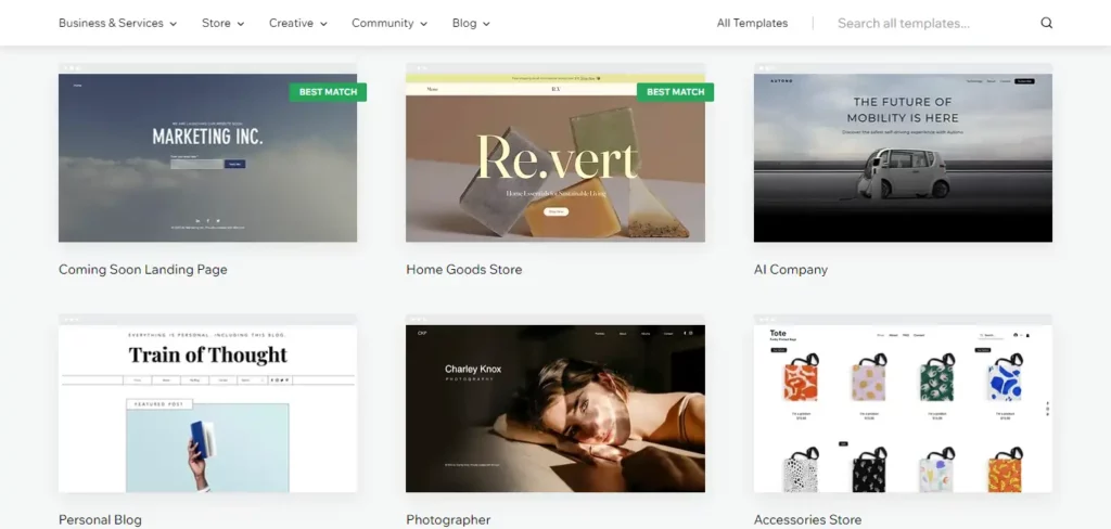 Wix ADI templates