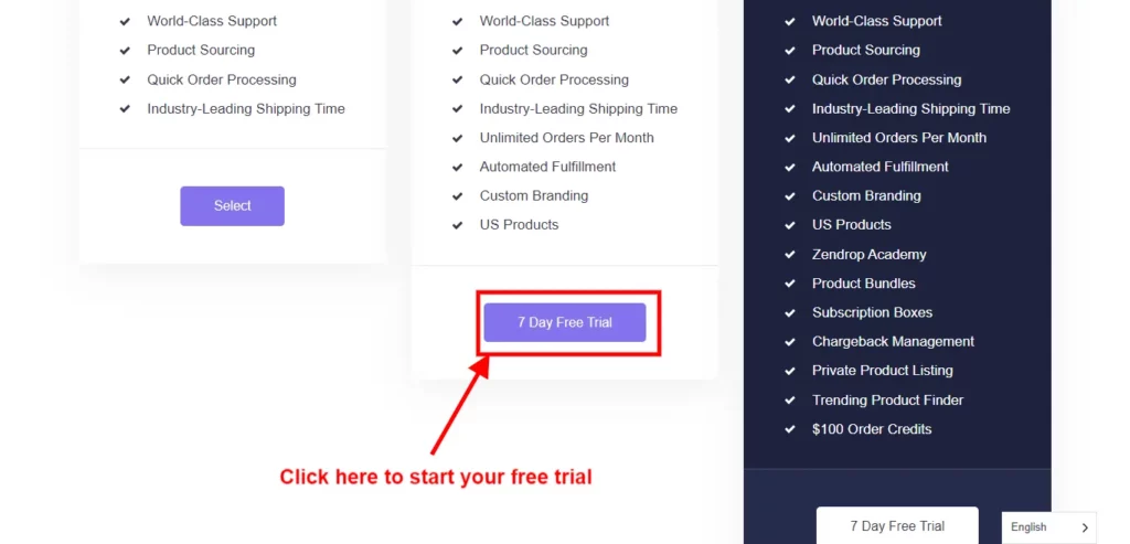 Zendrop Free Trial- Choose a Plan