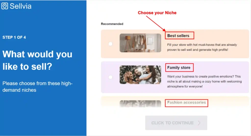 Sellvia Store preferences